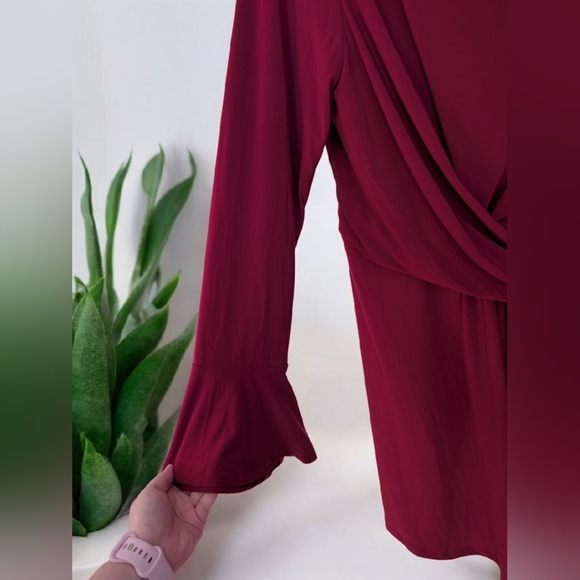 Harper Rose Bell Sleeve Dress Size 14 Color Burgundy (EUC) - Picture 5 of 14